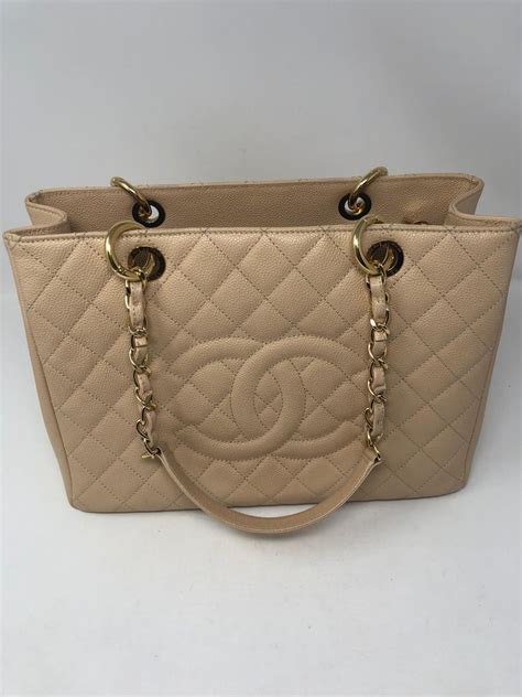 chanel tote bag cream|chanel gst tote bag.